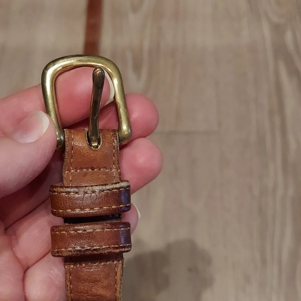 Coach British Tan Skinny Leather Belt #2800 - Picture 5 of 14
